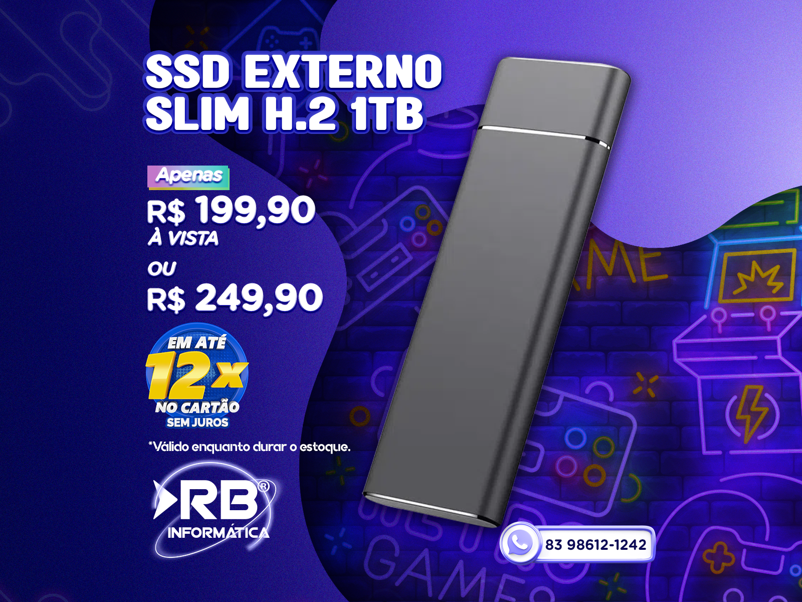 SSD Externo Slim H.2 1TB