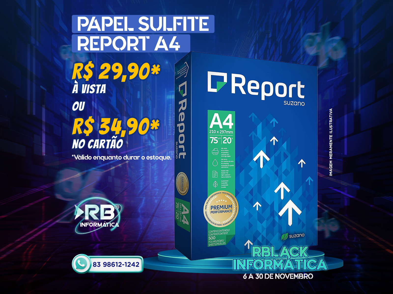 Papel Sulfite Report A4