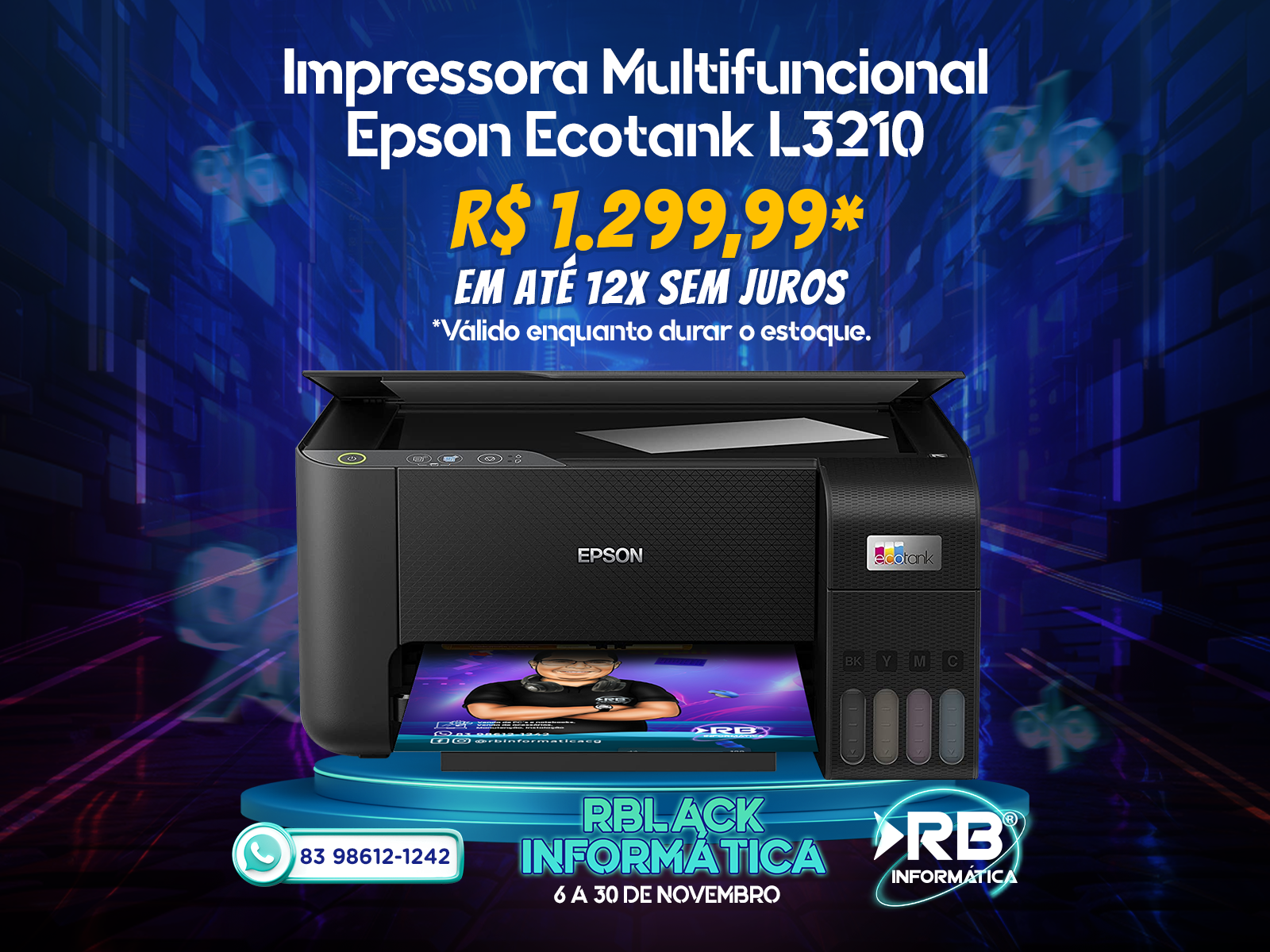 Impressora Multifuncional Epson Ecotank L3210