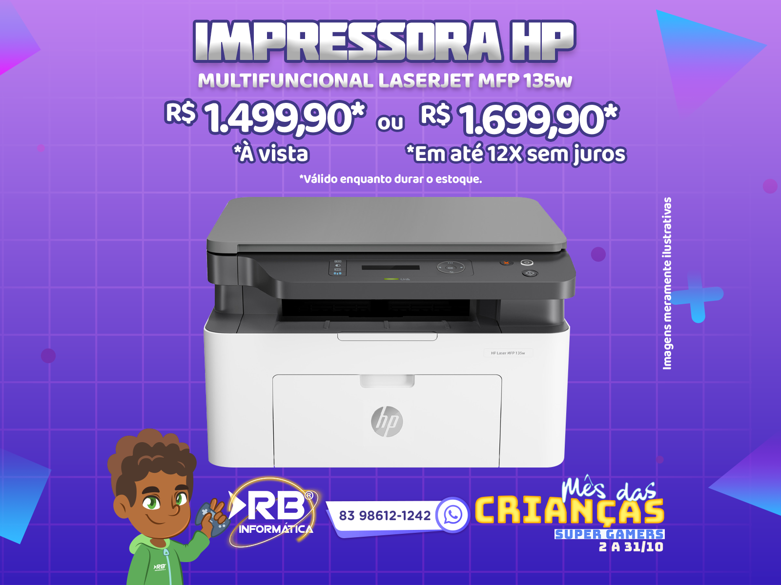 Impressora HP Multifuncional Laserjet MFP 135W